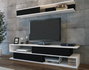Hanah Home Mueble de TV Blanco y Negro con Estantería de Pared